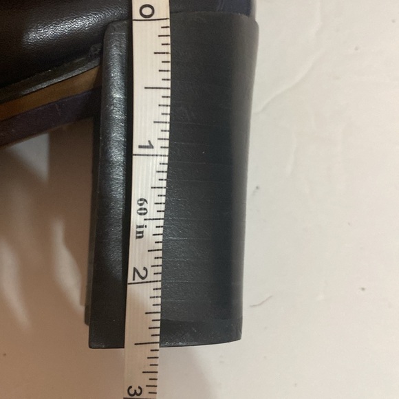 DONALD PLINER 7 M BLACK SLIP ON HEELS ELASTIC FABRIC W/ LEATHER - Picture 15 of 15